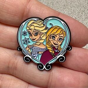 Disney Frozen Heart-Shaped Pin - Blue and Purple